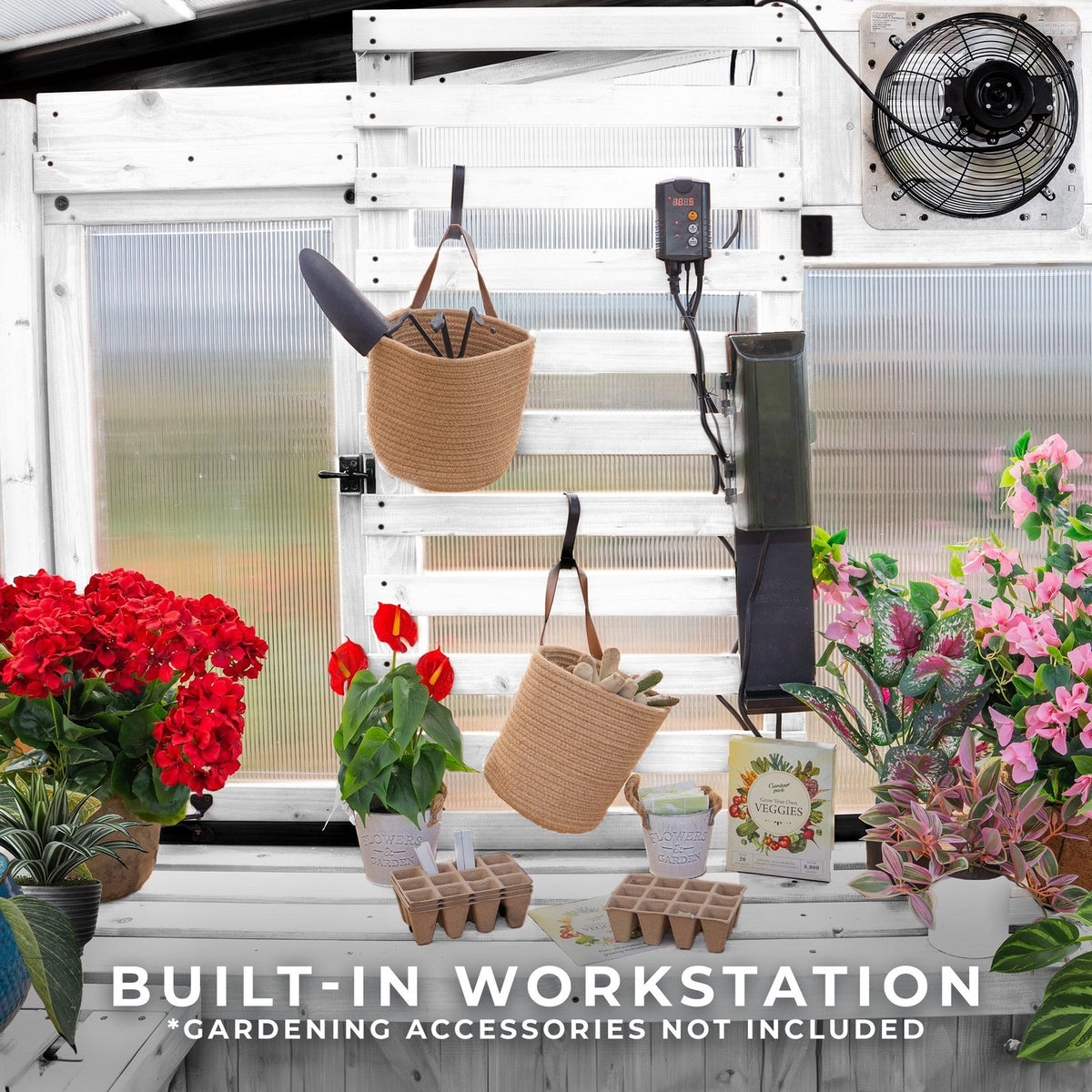 9×6 Willow Greenhouse –  Pre-Stained & Sealed White