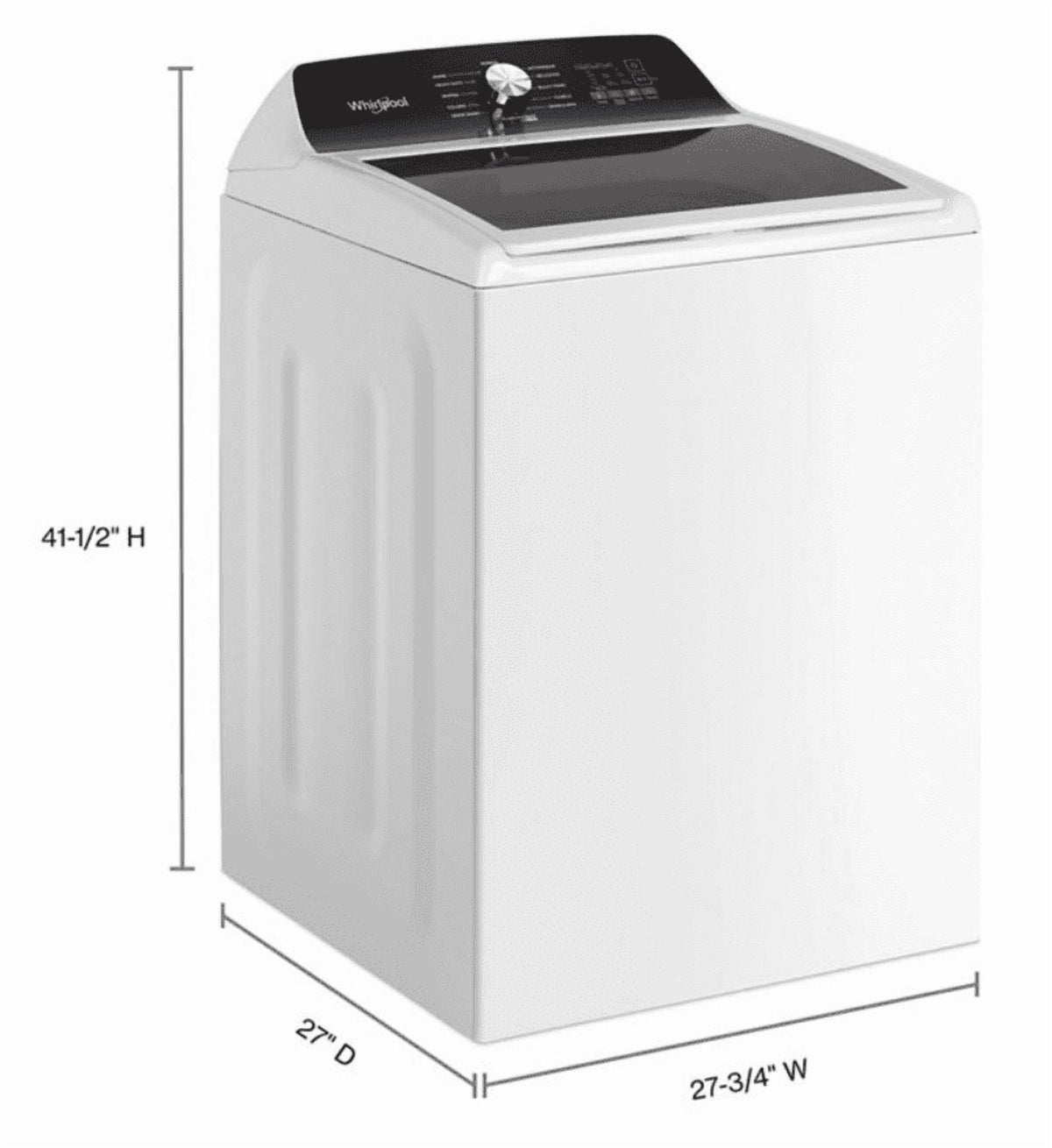 Whirlpool WTW5025SW 4.5 Cu. Ft. Top Load Washer, Built-In Faucet, Agitator