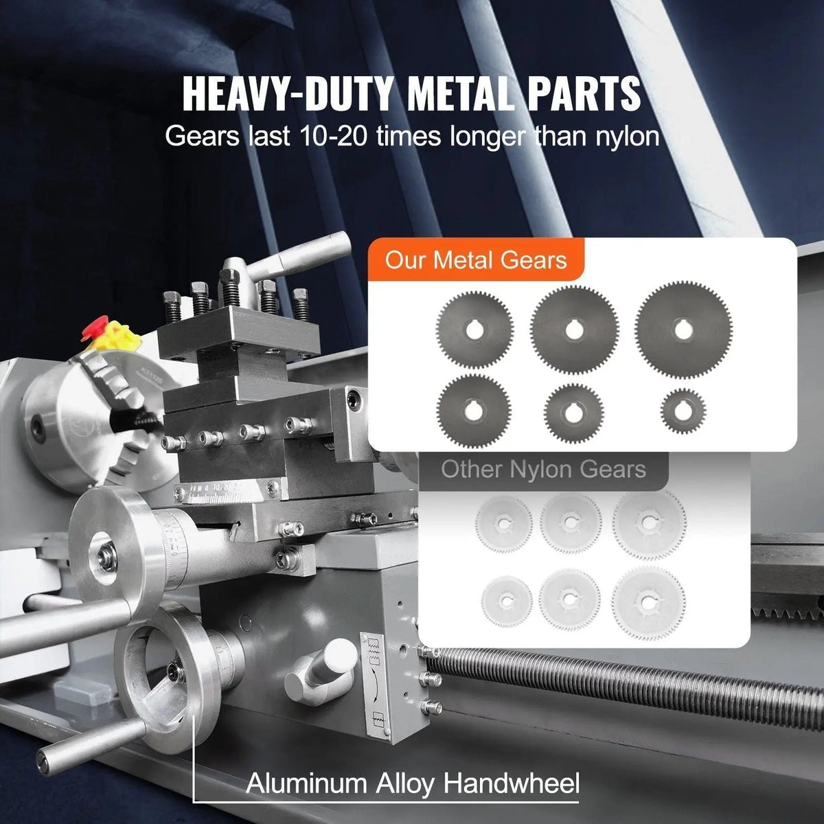 2500 RPM Metal Lathe Machine, Variable Speed Control, Durable Build, Precision Crafting Tool, DOBA-ML2500