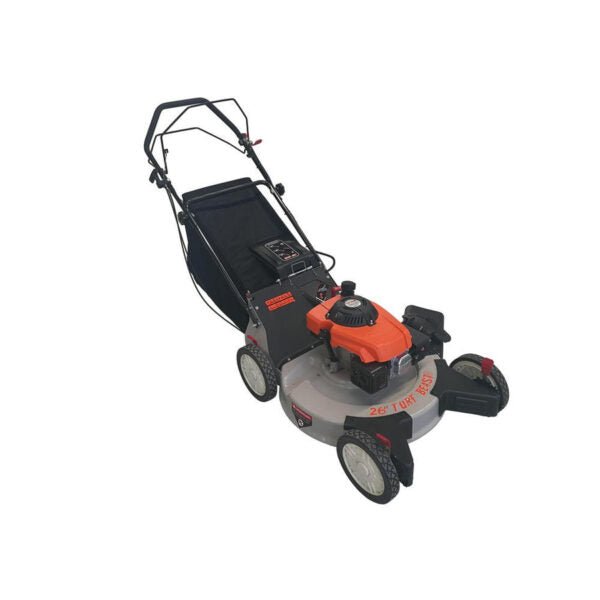26 in. 208 cc Gas Walk Behind 3-In-1 Wide Area Self Propelled Lawn Mower, Rear Wheel Drive with Blade Brake Clutch - Prioka