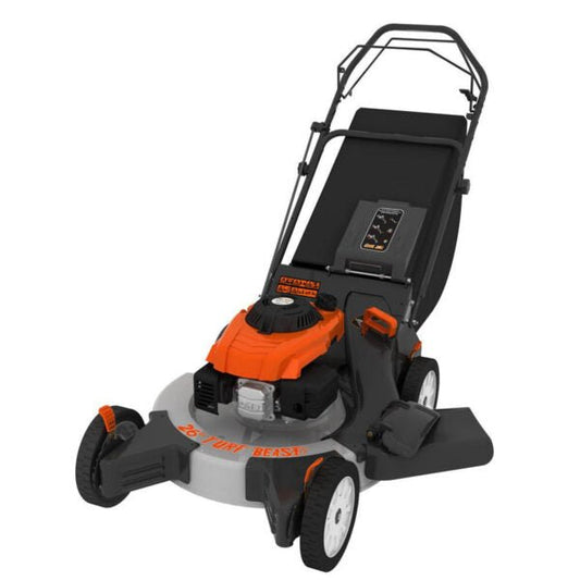 26 in. 208 cc Gas Walk Behind 3-In-1 Wide Area Self Propelled Lawn Mower, Rear Wheel Drive with Blade Brake Clutch - Prioka