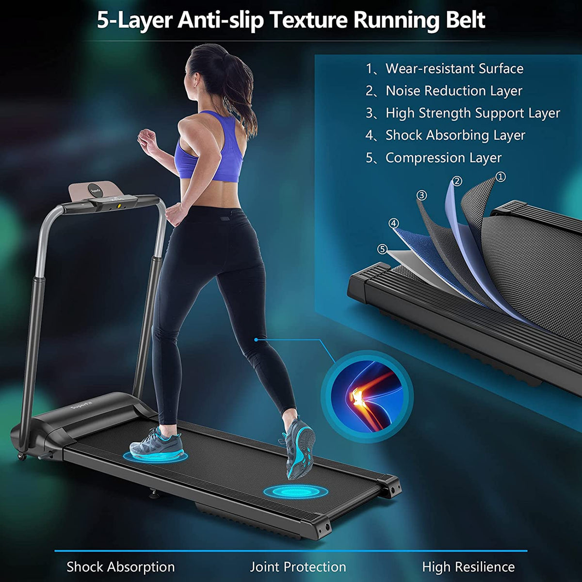 3.0HP Folding Treadmill, Foldable Superfit Treadmill - Prioka