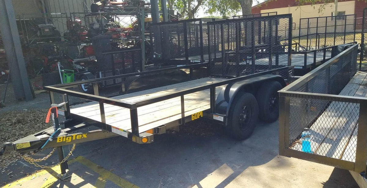 6.5X12 Big Tex Tandem Axle Pipe Top Black Utility Trailer (60PI-12BK4RG2B)