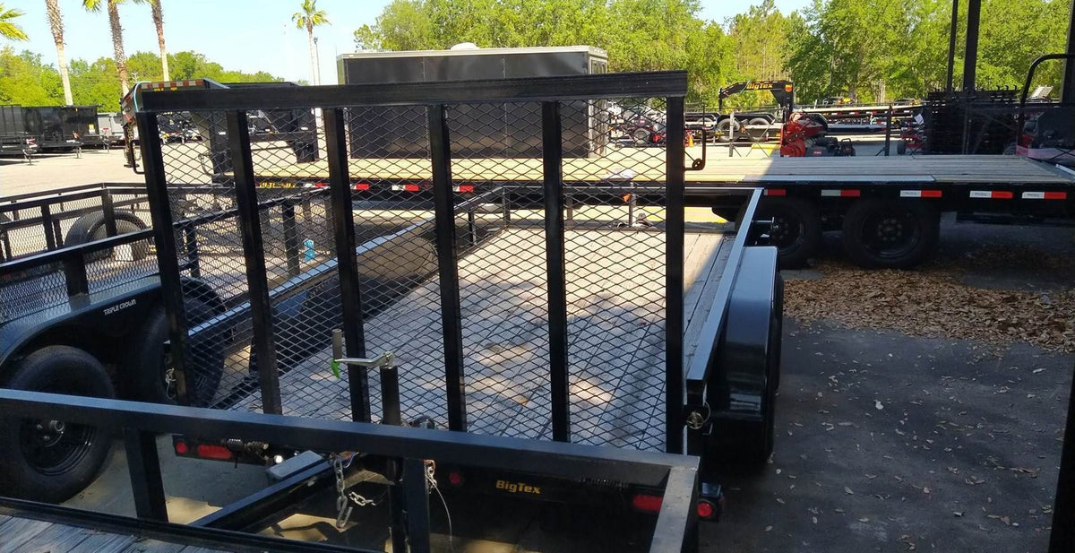 6.5X12 Big Tex Tandem Axle Pipe Top Black Utility Trailer (60PI-12BK4RG2B)