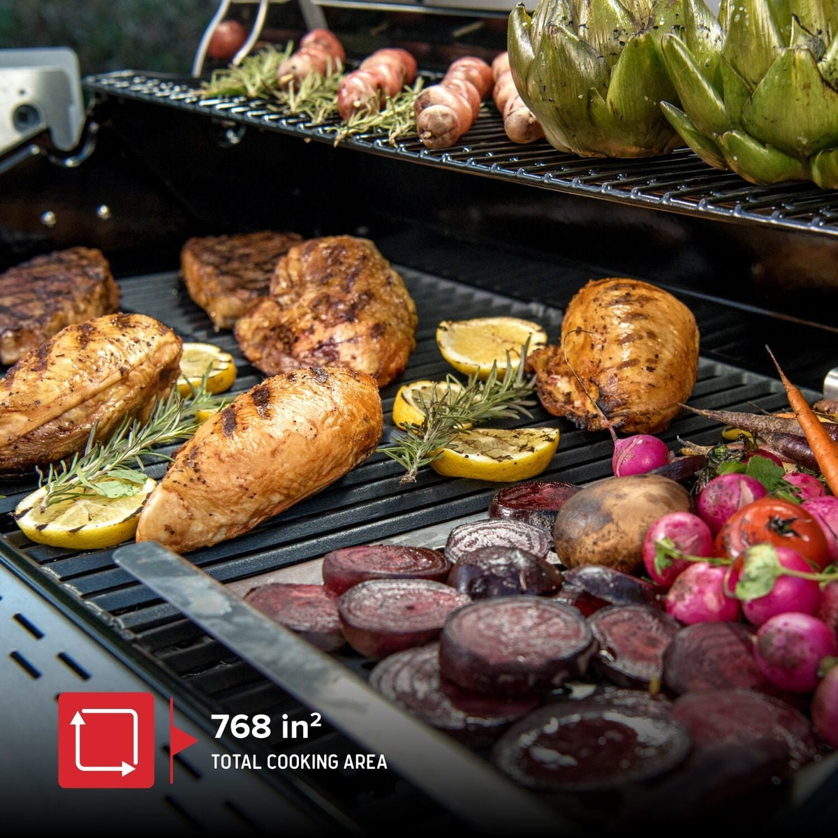 Nexgrill Deluxe 6-Burner Propane Gas Grill with Ceramic Searing Side Burner, Rotisserie Kit, 60,000 BTUs Output, and Stainless Steel Control Panel, BBQ Grill Perfect for Outdoor Gatherings 720-0896B