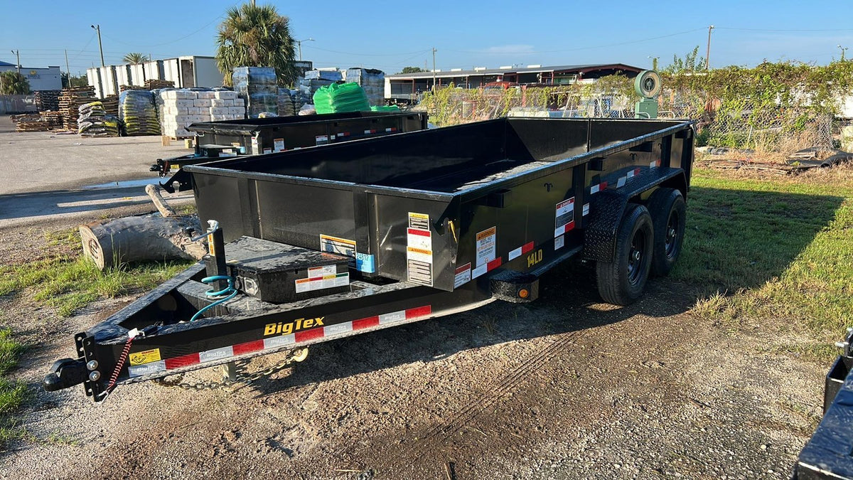 14 Foot Big Tex Low Profile with Spreader Gate Black Dump Trailer (14LD-14BK)