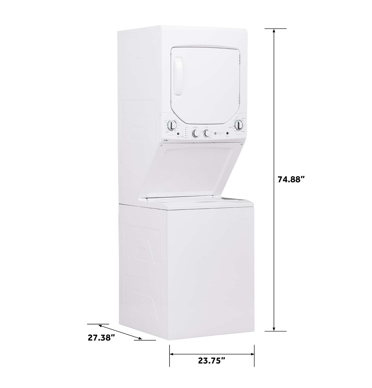 GE – 2.3 Cu. Ft. Top Load Washer and 4.4 Cu. Ft. Electric Dryer Laundry Center – White
