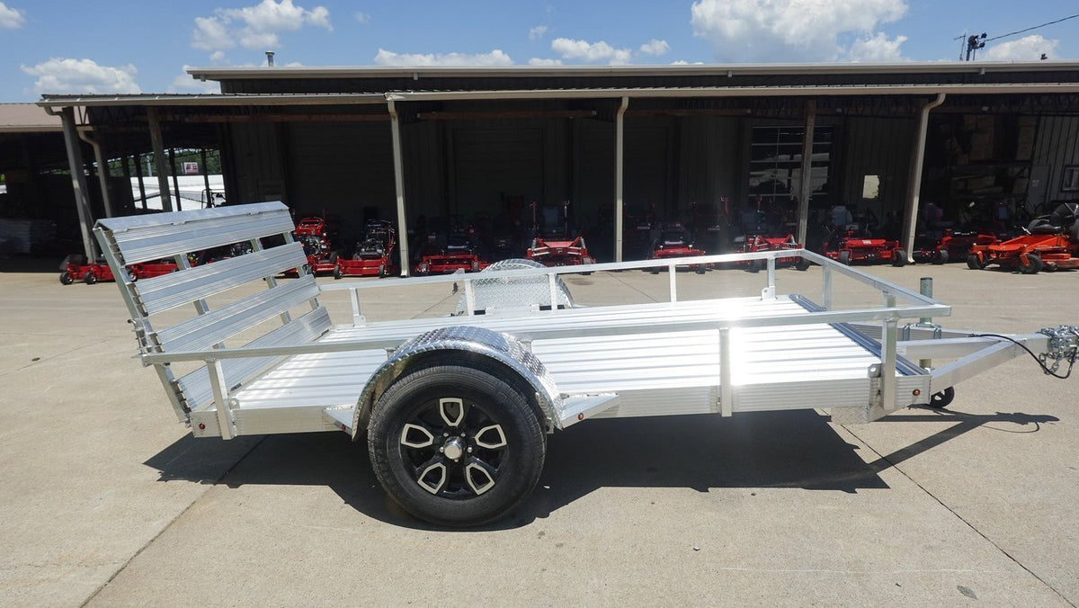 5′ x 10′ Aluminum Utility Trailer with Gate and Mag Wheels – 3500 lb Axle - Prioka
