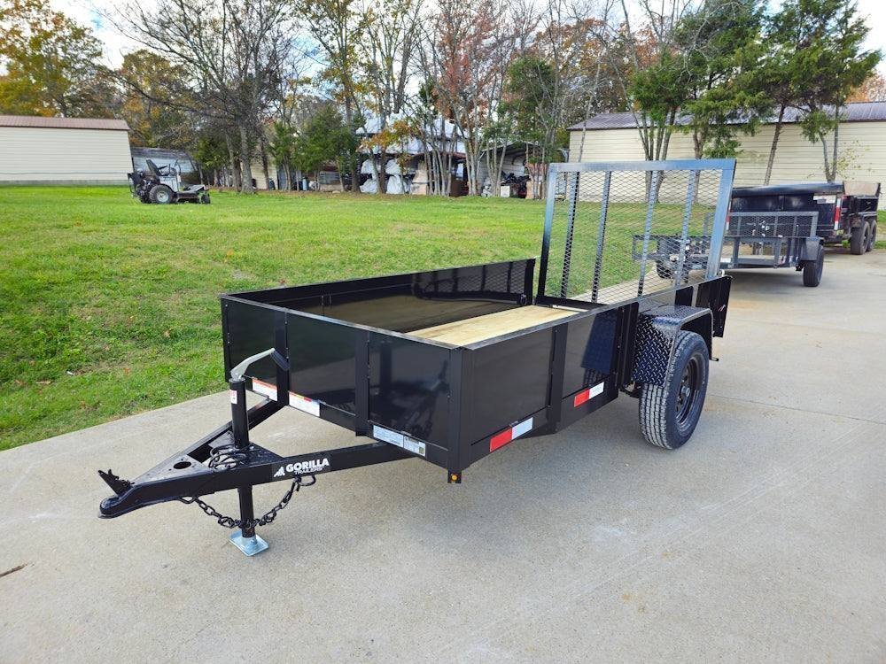 5′ X 10′ Utility Trailer Straight Deck 18″ Sides Tall Gate - Prioka