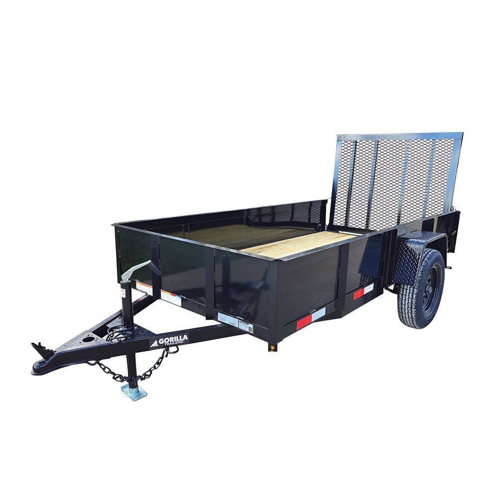 5′ X 10′ Utility Trailer Straight Deck 18″ Sides Tall Gate - Prioka