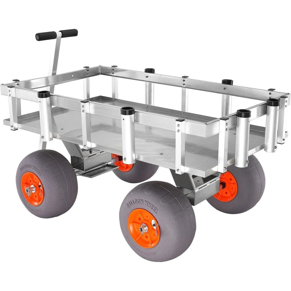 500 lbs Beach Fishing Cart, 13″ PU Balloon Tires, Heavy-Duty Aluminum Frame, 6 Rod Holders, DOBA-MC500 - Prioka