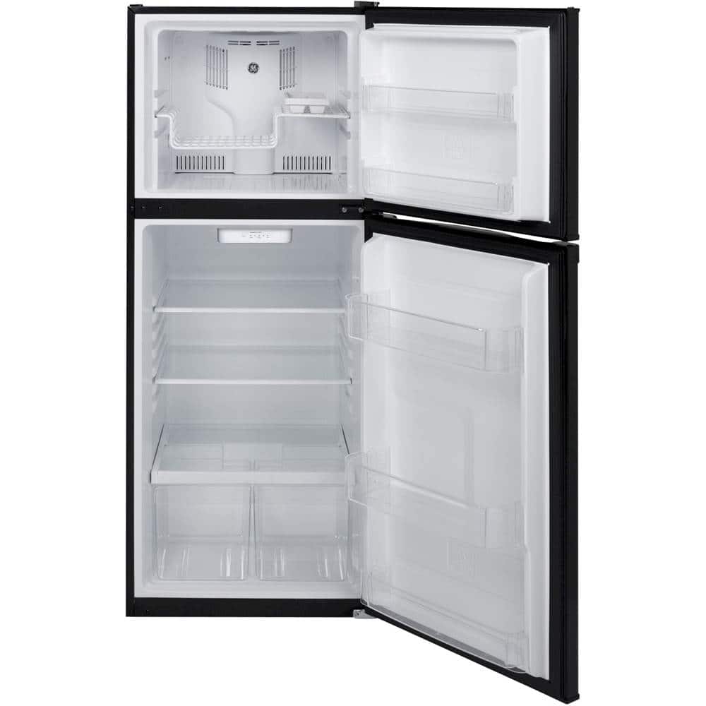 GE – 24 in. Wide 11.6 Cu. Ft. Top-Freezer Refrigerator with ENERGY STAR Certification – Black