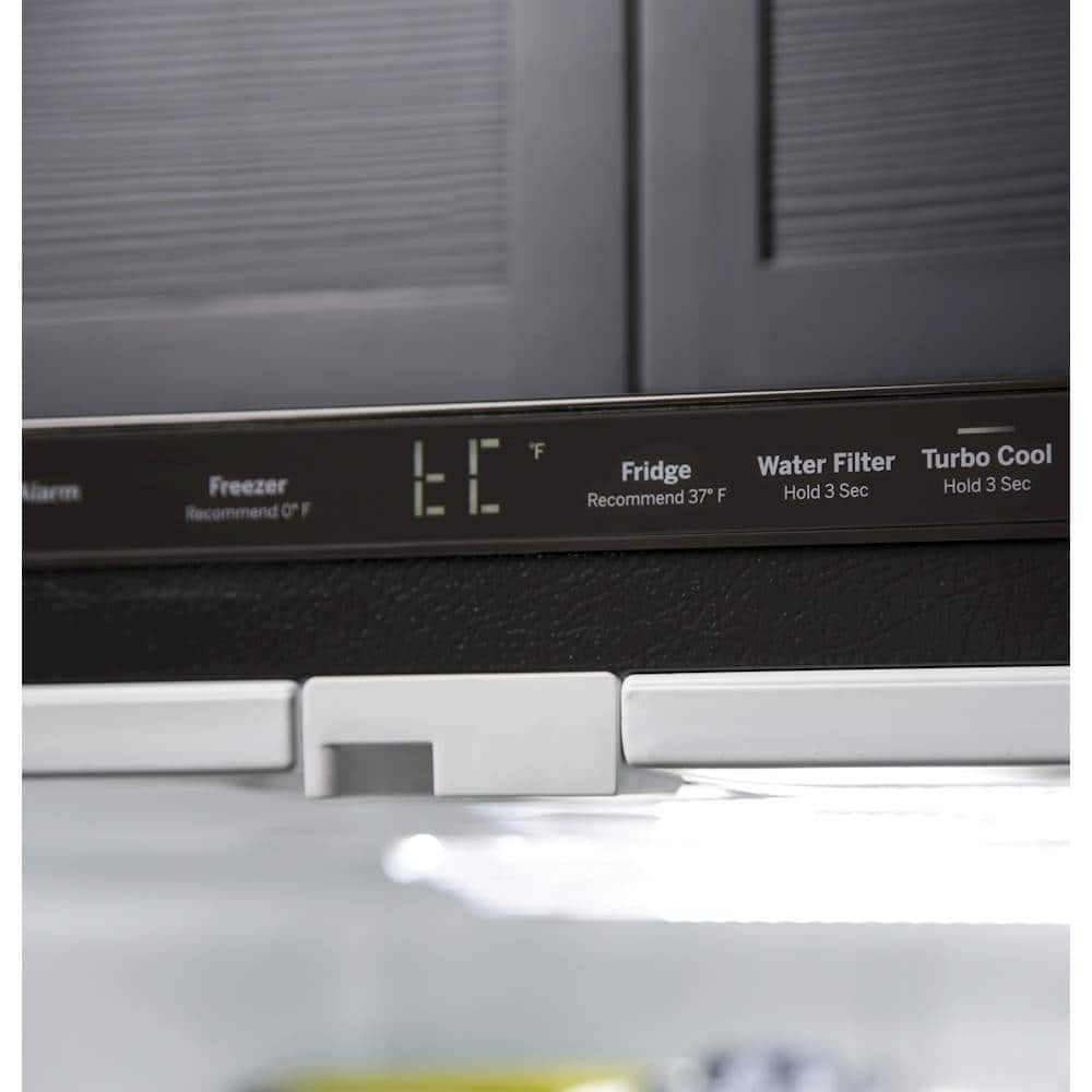 GE – 30 in. Wide 21.0 Cu. Ft. Bottom-Freezer Refrigerator with LED Internal Lighting – High Gloss White