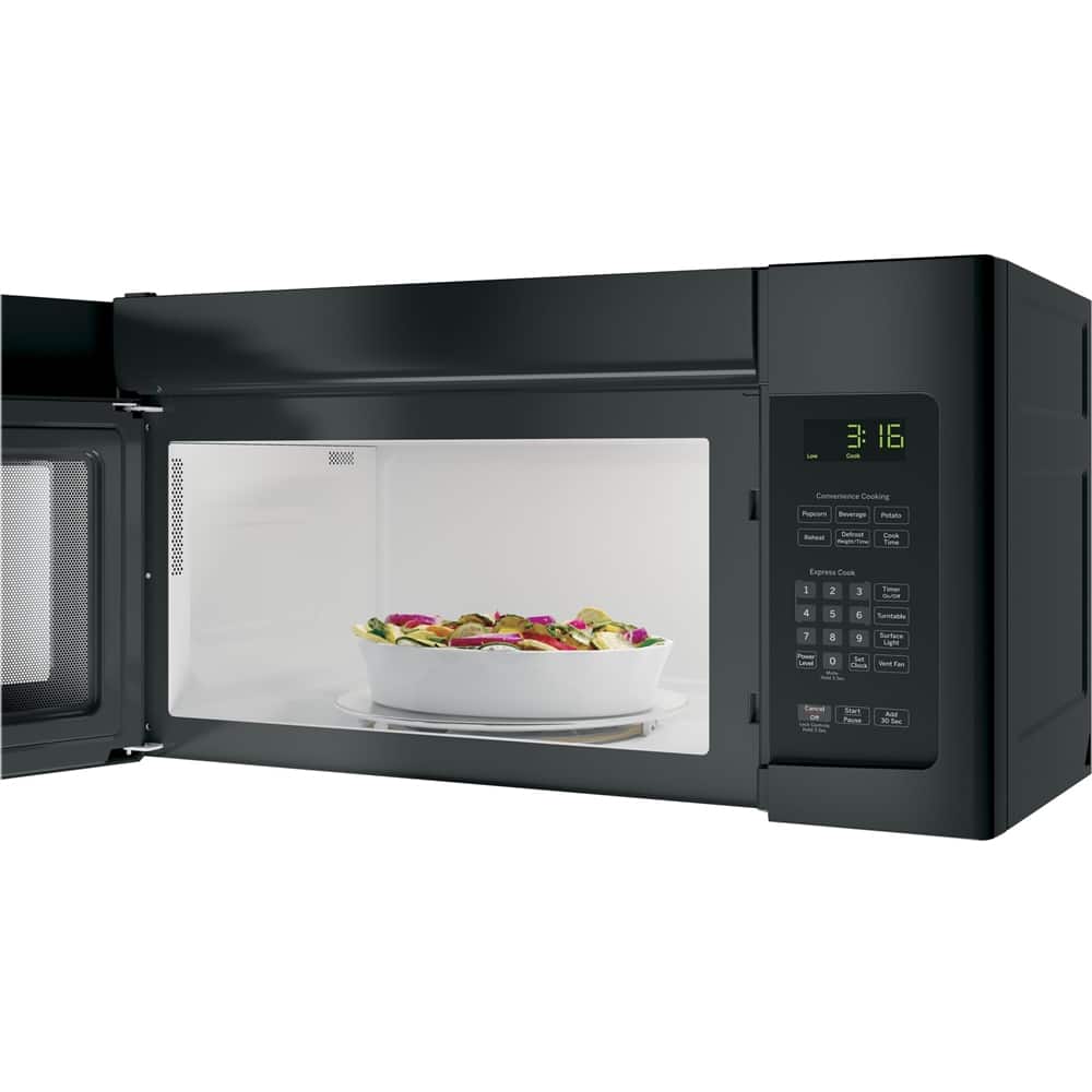 GE – 1.6 Cu. Ft. Over-the-Range Microwave with Convenience Cooking Controls – Black