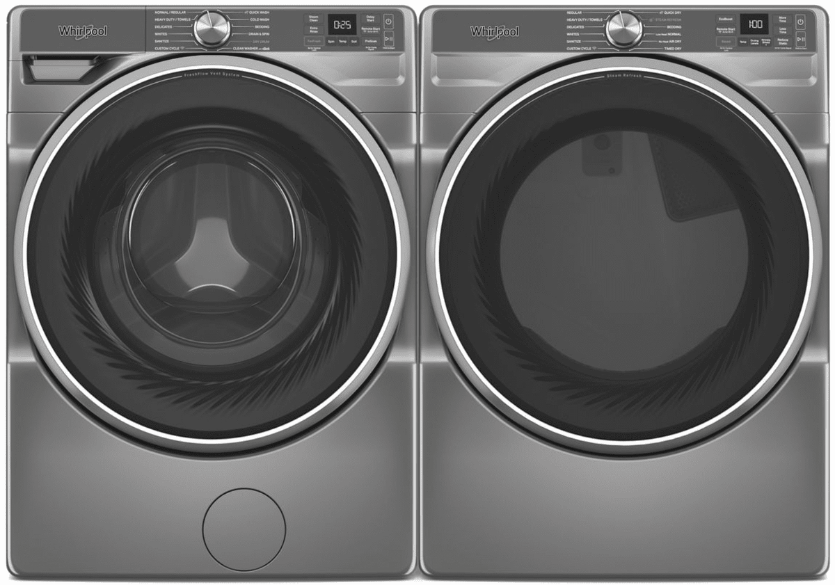 Whirlpool WFW6720RR, 27-Inch, 5.0 cu. ft. Smart Front Load Washer,  FreshFlow Vent System, Silver