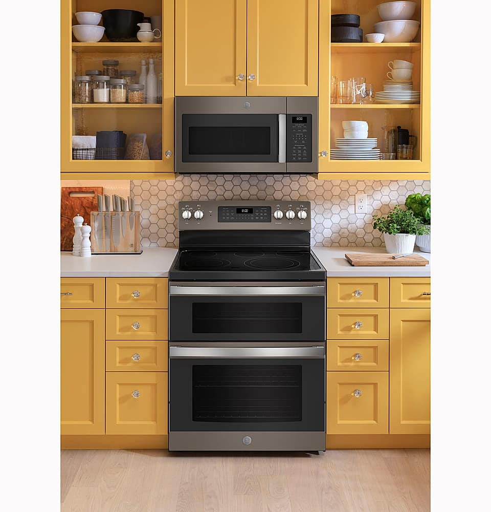 GE – 1.7 Cu. Ft. Over-the-Range Microwave with Sensor Cooking and Defrost – Slate