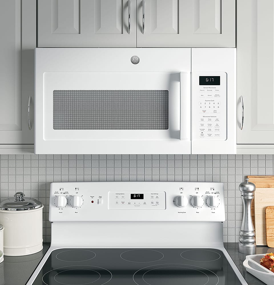 GE – 1.7 Cu. Ft. Over-the-Range Microwave with Sensor Cooking and Defrost – White