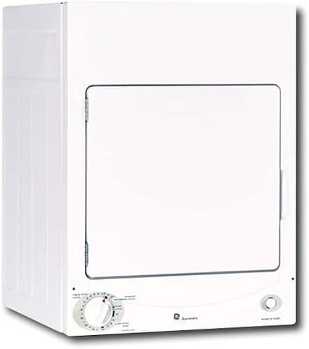 GE – 3.6 Cu. Ft. Stackable Electric Dryer – White on White