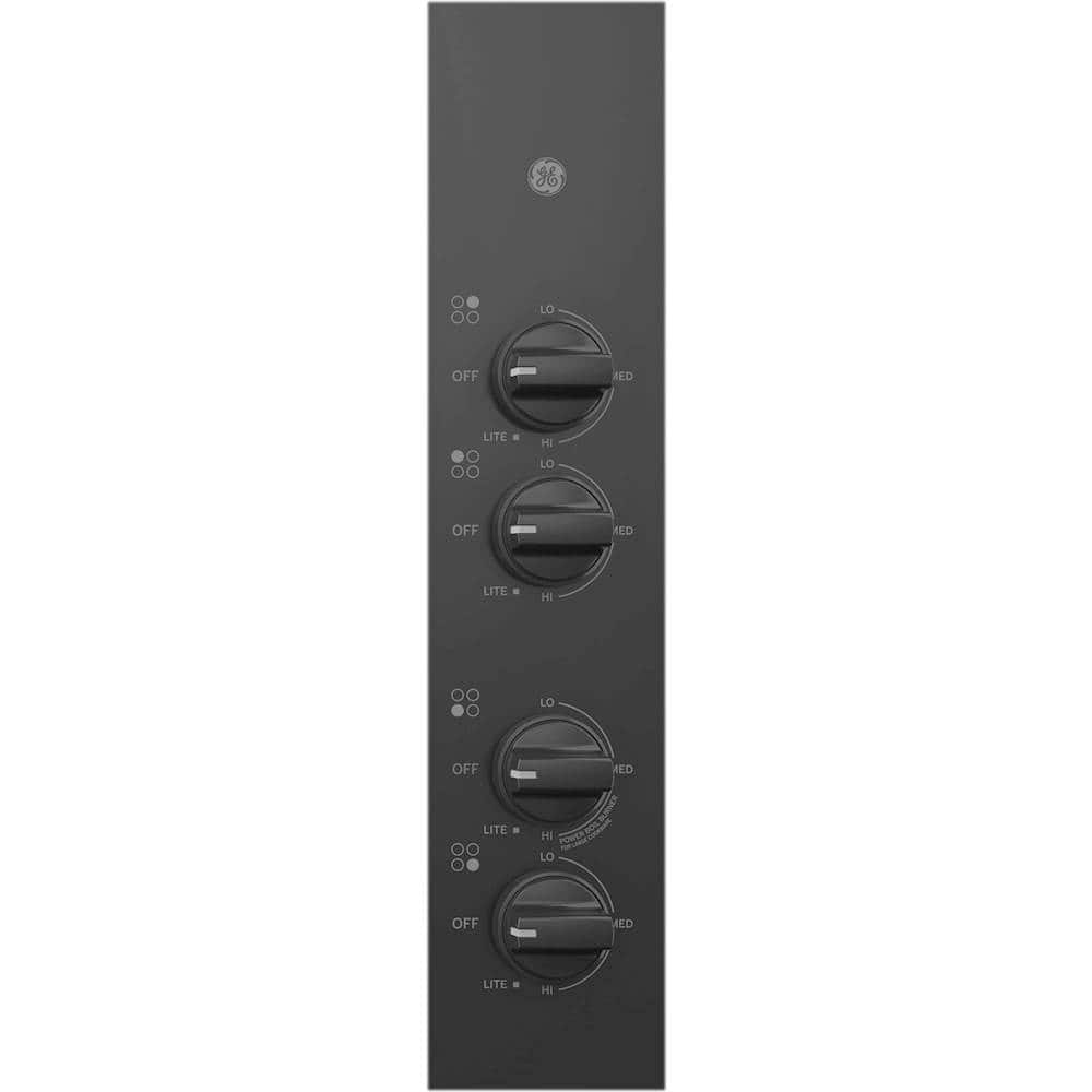 GE – 30 in. Wide 4 Burner Built-In Gas Cooktop with Dishwasher-Safe Grates – Black