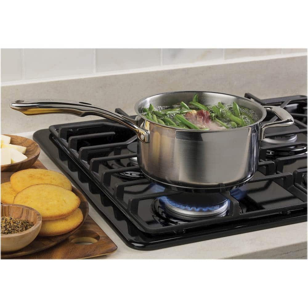 GE – 30 in. Wide 4 Burner Built-In Gas Cooktop with Dishwasher-Safe Grates – Black