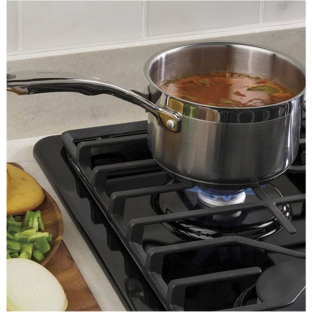 GE – 30 in. Wide 4 Burner Built-In Gas Cooktop with Dishwasher-Safe Grates – Black
