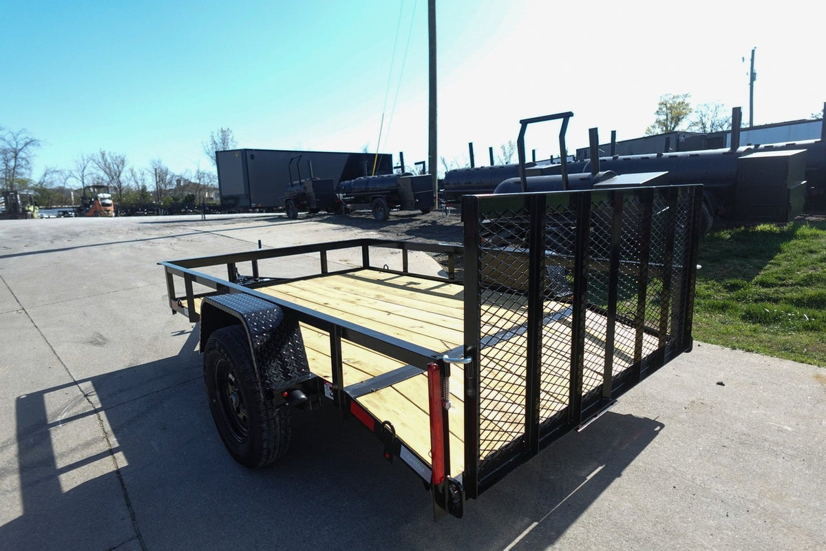 6′ 4″ x 10 Utility Trailer Dovetail Powder Coated With Gate 3,500lb Axle - Prioka