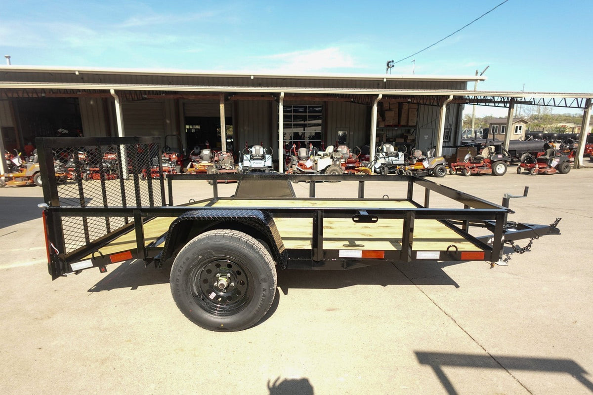 6′ 4″ x 10 Utility Trailer Dovetail Powder Coated With Gate 3,500lb Axle - Prioka