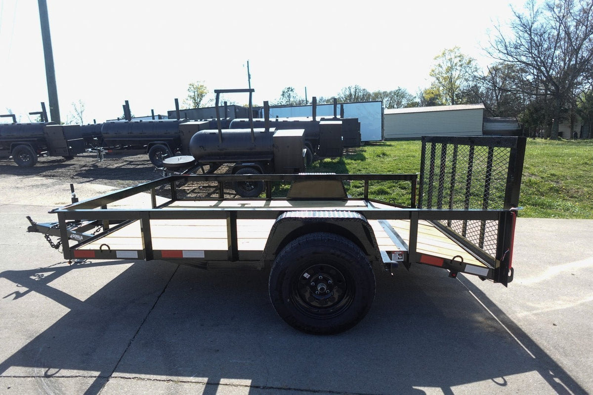 6′ 4″ x 10 Utility Trailer Dovetail Powder Coated With Gate 3,500lb Axle - Prioka