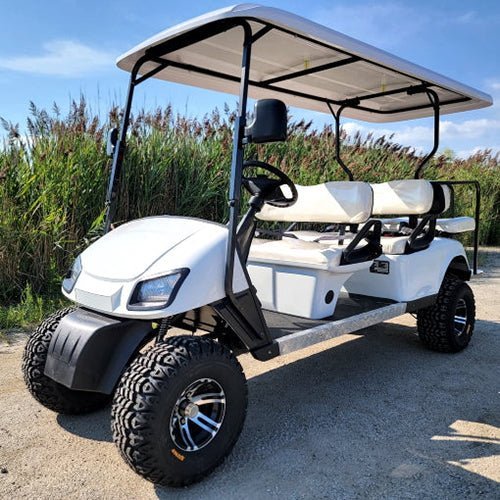 6 Passenger WildCat 48v Electric Golf Cart Limo LSV Low Speed Vehicle Six Seater – 48v – White – BD600 - Prioka