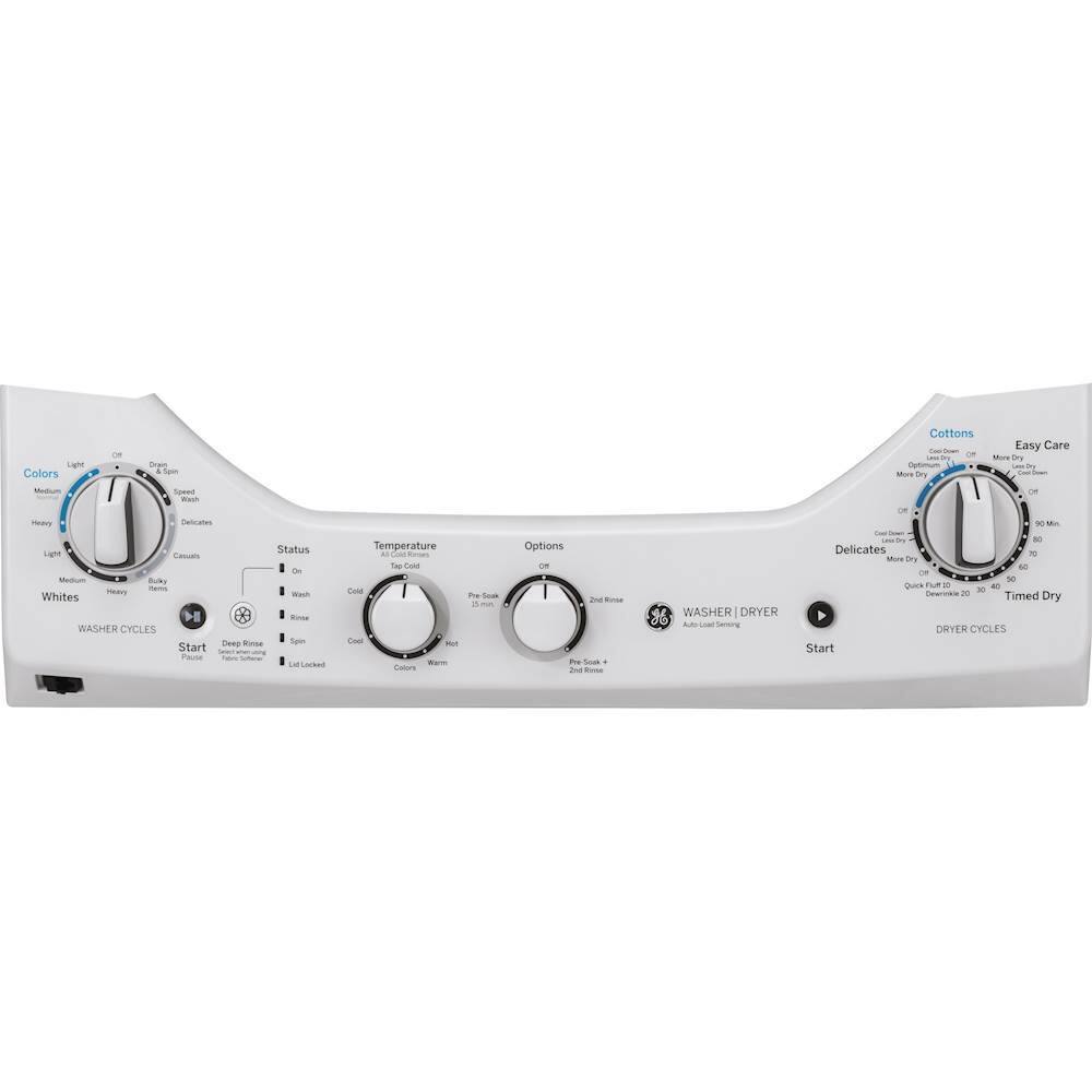 GE – 2.3 Cu. Ft. Top Load Washer and 4.4 Cu. Ft. Electric Dryer Laundry Center – White