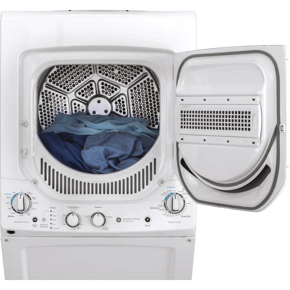 GE – 2.3 Cu. Ft. Top Load Washer and 4.4 Cu. Ft. Gas Dryer Laundry Center – White