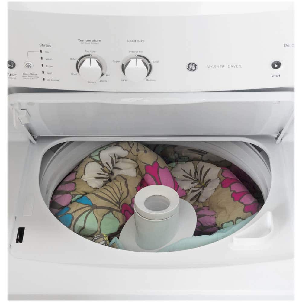 GE – 3.8 Cu. Ft. Top Load Washer and 5.9 Cu. Ft. Gas Dryer Laundry Center – White