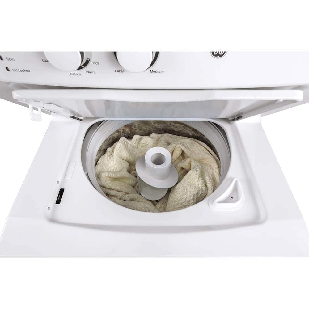 GE – 3.8 Cu. Ft. Top Load Washer and 5.9 Cu. Ft. Gas Dryer Laundry Center – White