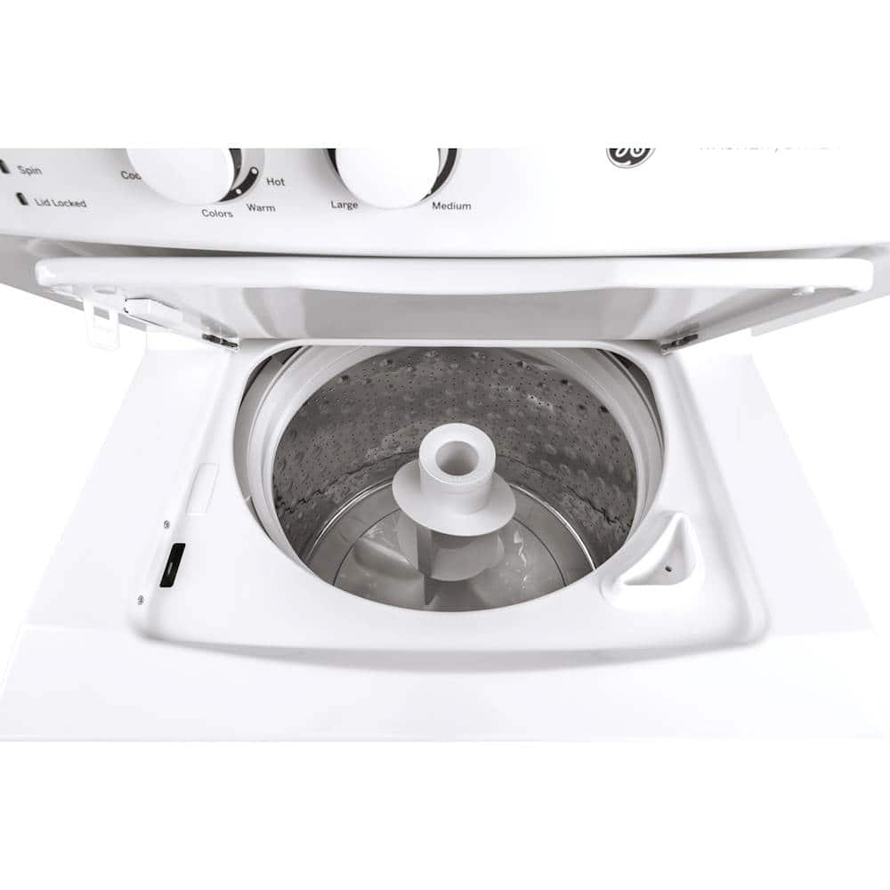 GE – 3.8 Cu. Ft. Top Load Washer and 5.9 Cu. Ft. Electric Dryer Laundry Center with Long Vent Drying – White