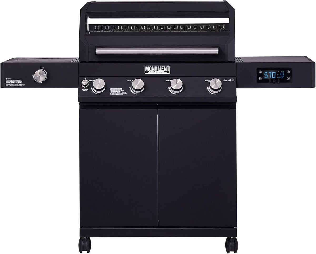 Monument Grills Denali 425 Black Smart Tech Propane Gas Grill