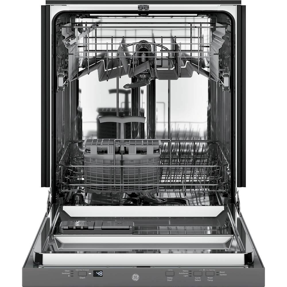 GE – 24″ Top Control Built-In Stainless Steel Tub Dishwasher with 3-Level Wash and 51 dBA – Stainless Steel