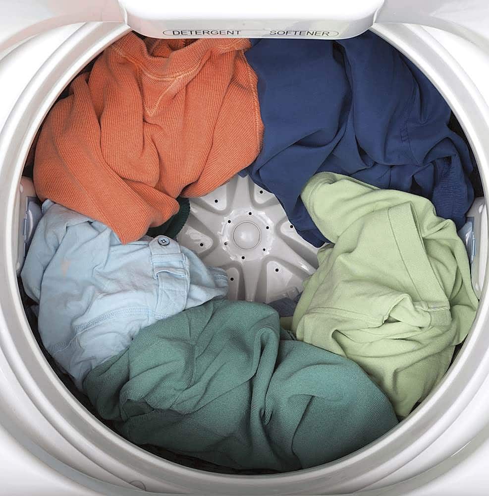 GE – 2.8 Cu. Ft. High-Efficiency Top Load Portable Washer with Stainless Steel Basket and 8 Wash Cycles – White/Black