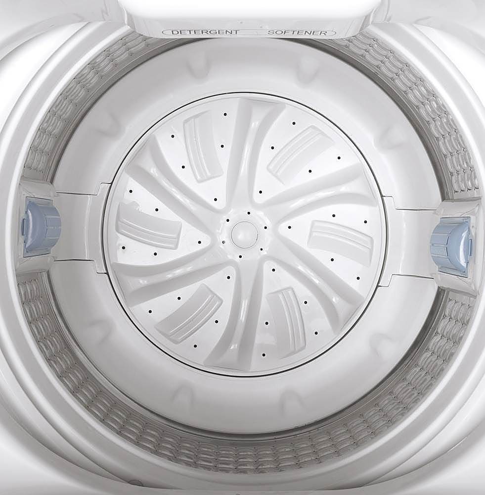 GE – 2.8 Cu. Ft. High-Efficiency Top Load Portable Washer with Stainless Steel Basket and 8 Wash Cycles – White/Black