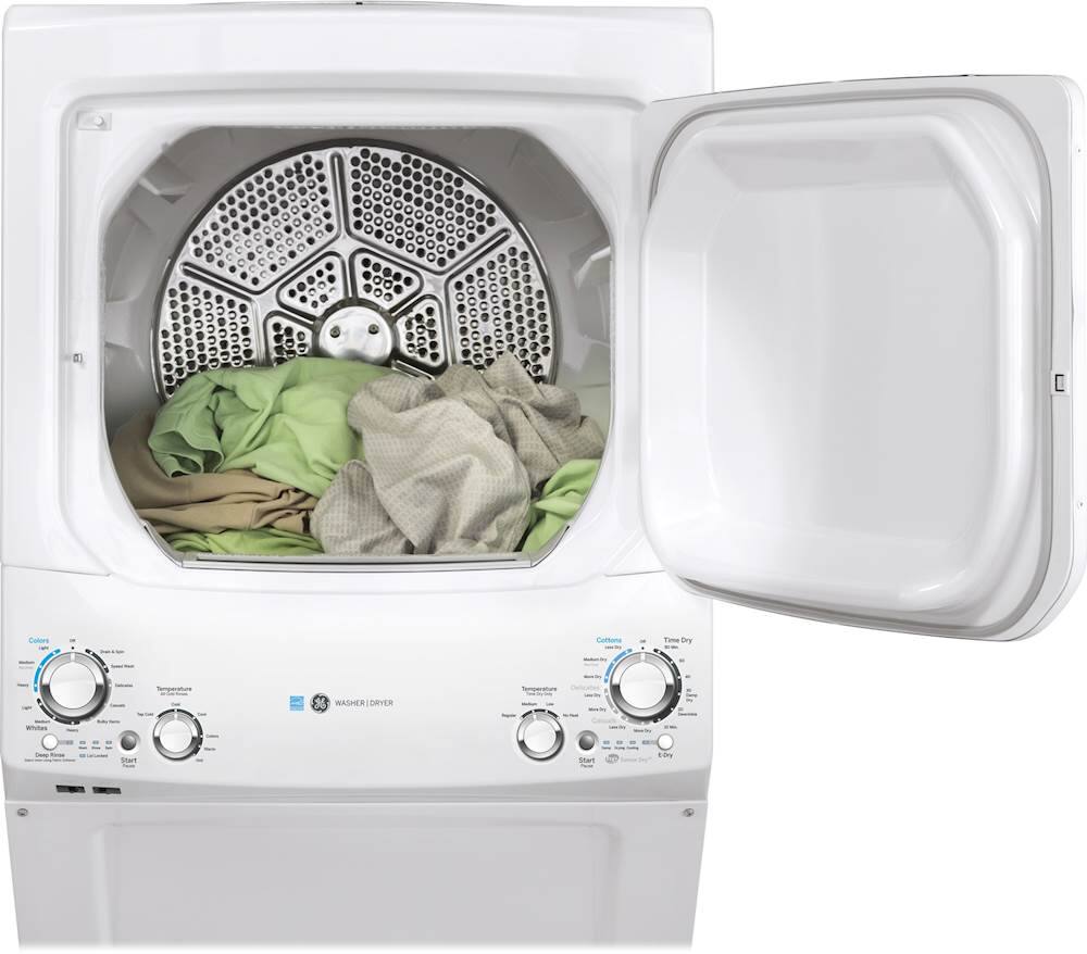 GE – 3.9 Cu. Ft. Top Load Washer and 5.9 Cu.Ft Gas Dryer Laundry Center with ENERGY STAR – White
