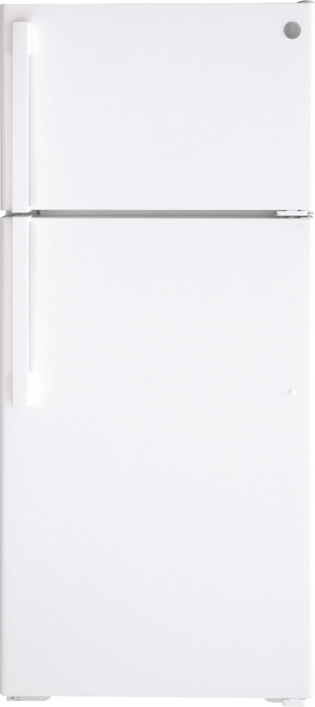 GE – 28 in. Wide 16.6 Cu. Ft. Top-Freezer Refrigerator with LED Interior Lighting – White