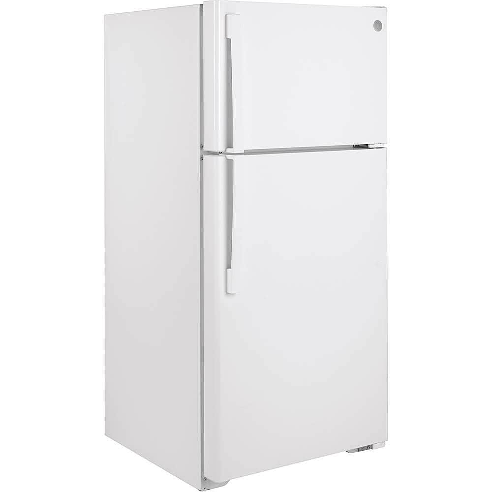 GE – 28 in. Wide 15.6 Cu. Ft. Top-Freezer Refrigerator with LED Interior Lighting – White