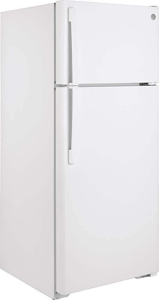 GE – 28 in. Wide 17.5 Cu. Ft. Top-Freezer Refrigerator with LED Interior Lighting – White