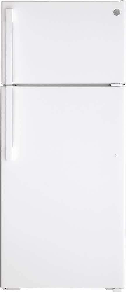 GE – 28 in. Wide 17.5 Cu. Ft. Top-Freezer Refrigerator with LED Interior Lighting – White