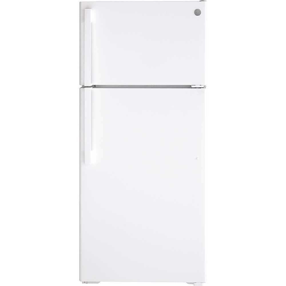 GE – 28 in. Wide 16.6 Cu. Ft. Top-Freezer Refrigerator with LED Interior Lighting – White