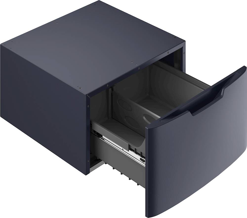 GE – 28 in. Wide and 16 in. Tall Laundry Pedestal with Storage Drawer for Select Washers and Dryers – Sapphire Blue