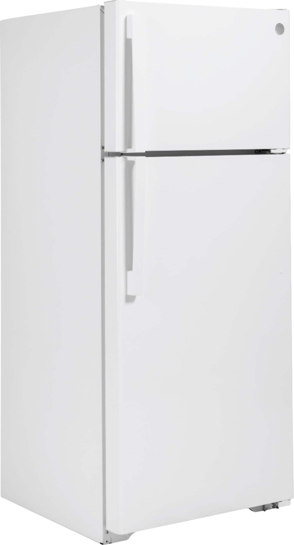 GE – 28 in. Wide 17.5 Cu. Ft. Top-Freezer Refrigerator with Edge-to-Edge Glass Shelves – White