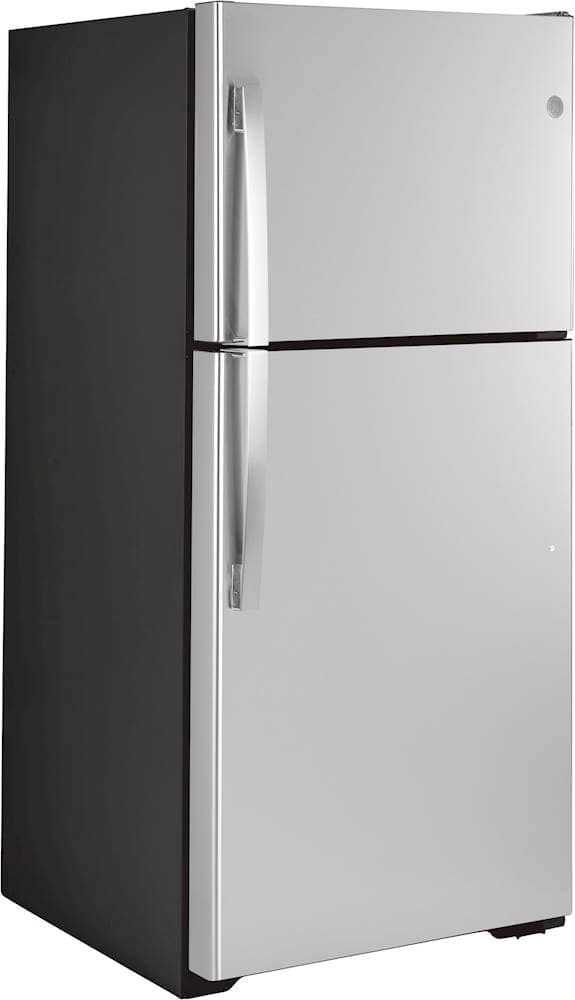 GE – 30 in. Wide 19.2 Cu. Ft. Top-Freezer Refrigerator with Premium Inner Door Modular Bins – Stainless Steel
