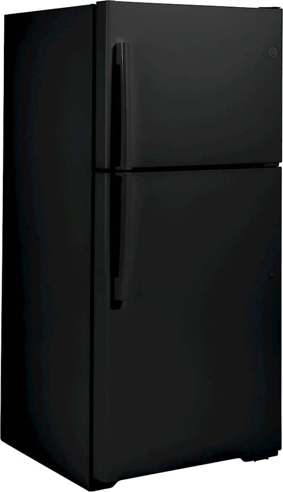 GE – 30 in. Wide 19.2 Cu. Ft. Top-Freezer Refrigerator with LED Interior Lighting – Black
