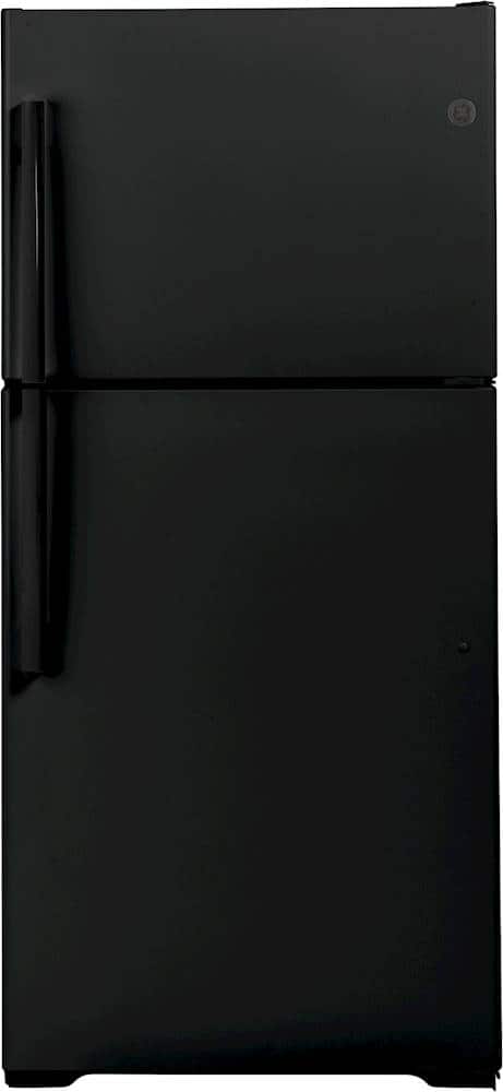 GE – 30 in. Wide 19.2 Cu. Ft. Top-Freezer Refrigerator with LED Interior Lighting – Black