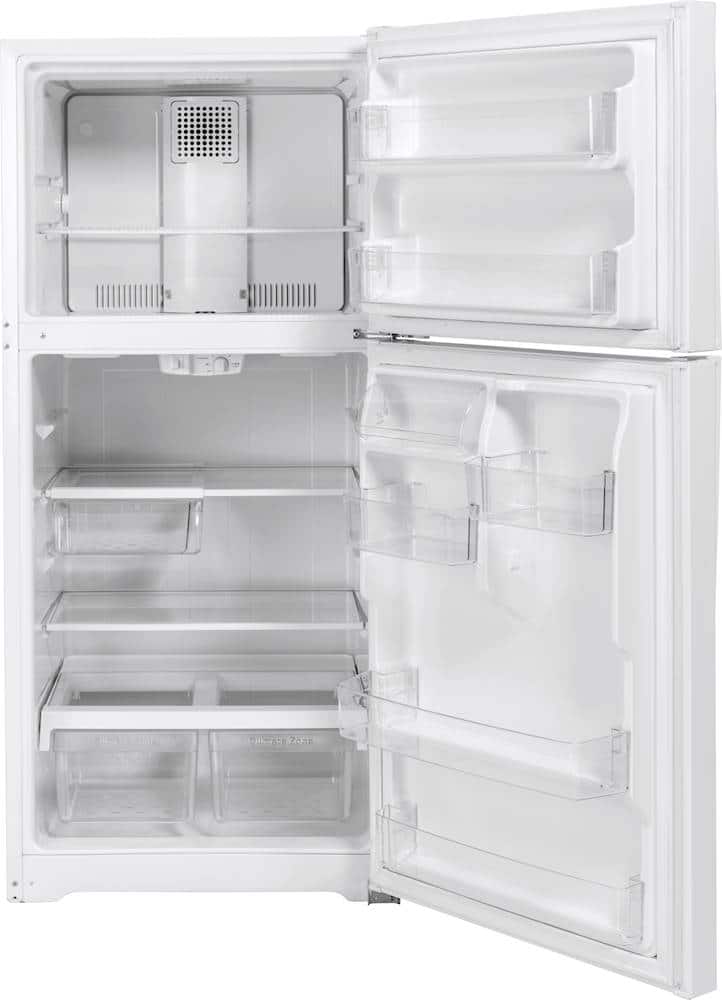 GE – 30 in. Wide 19.2 Cu. Ft. Top-Freezer Refrigerator with Premium Inner Door Modular Bins – White